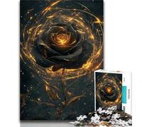 Puzzles Black Rose pour Adolescents avec pièces de Formes aléatoires entièrement emboîtables pour Les Enfants de 14 Ans et Plus (26x38cm)