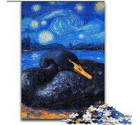 Puzzles Black Swan Night Sky pour Adolescents, 1000 pièces, Anti-Stress, Vacances à la Maison, Interaction Parent-Enfant (50x75cm)