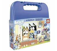 Puzzles - Bluey - 4 Modèles - 12 À 25 Pièces - Dès 3 Ans - Mallette De Rangement - Educa