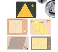 Puzzles - Bois 13,7 x 11 cm - Tangram géométrique - Tangram carré disparu avec capacités cognitives, Divertissement en Famille, Divertissement de Voyage - Jouet éducatif pour, Adolescents et E
