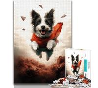 Puzzles Border Collie pour Adultes et Adolescents, Un Jeu éducatif Amusant et Humoristique pour Un Anniversaire (75x50cm)