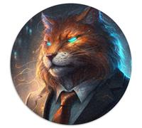Puzzles Boss Cat pour 1000 pièces Puzzle Rond de 1000 pièces Idéal pour Les Amoureux, Cadeau Parfait pour Noël, Le Nouvel an, la Saint-Valentin 67,5 x 67,5 cm