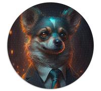 Puzzles Boss Chihuahua pour Adultes Puzzles de 1000 pièces pour Adultes Cadeau Parfait pour Les Parents, Les Amoureux, Les Amis - 14 Ans et Plus 67,5 x 67,5 cm