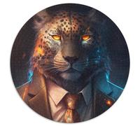 Puzzles Boss Leopard pour 1000 pièces Puzzle Rond de 1000 pièces Idéal pour Les Amoureux, Cadeau Parfait pour Noël, Le Nouvel an, la Saint-Valentin 67,5 x 67,5 cm
