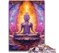 Puzzles Bouddha psychédéliques 1000 pièces pour Adolescents, pour Tuer Le Temps en Vacances, Chaque pièce est Unique - Jeu Familial Stimulant et Amusant (38x26cm)