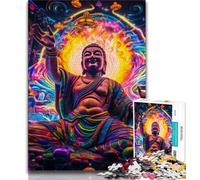Puzzles Bouddha psychédéliques pour Adolescents 1000 Puzzles, Jouets éducatifs Anti-Stress avec Père Noël 38x26cm