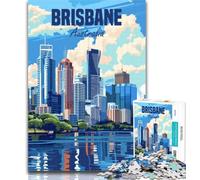 Puzzles Brisbane, Australie, 1 000 pièces pour Adolescents, Jouet éducatif et décompressant, Cadeaux du Père Noël Secret, 26x38cm