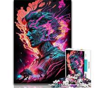 Puzzles Brûlant Néon Humain Puzzles pour Adolescents 1000 Pièces, Soulagement du Stress Défi Difficile Améliorer l'amour Entre Couples 75x50cm