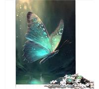 Puzzles Cadeau Papillons Bleus Puzzle Adulte 100% Carton Recyclé pour Adultes Enfants Puzzle Jeu Pratique-Décoration Familiale 1000 pièces (26x38 cm)