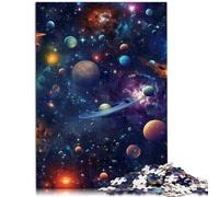 Puzzles Cadeaux Jouets Univers coloré 1000 pièces de Puzzle pour Adultes Puzzle en Bois intéressant Puzzle de réduction du Stress (50x75 cm)