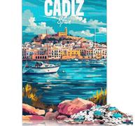 Puzzles Cadix Espagne 1000 pièces Puzzle pour Adultes Puzzle en Papier Convient aux Adultes et aux Plus de 18 Ans Jouets Anti-Stress 38x26cm/1000pcs