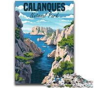 Puzzles Calanques France pour Adultes 1000 pièces, Staycation Kill Time, Chaque pièce est Unique - Jeu Familial Stimulant et Amusant (50x75cm)
