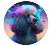 Puzzles Caniche Fantastique 1000 Pièces pour Adultes Puzzle Rond 1000 Pièces Cadeaux pour Adolescents et Familles, Décoration DIY Parfaite et Défi Cérébral 67,5x67,5cm