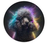 Puzzles Caniche Fantastique pour Adultes Puzzles Ronds de 1000 Pièces pour Débutant Niveau de Compétence 1000 Pièces, Idéal pour Cadeaux d'anniversaire et de Vacances 67,5x67,5cm