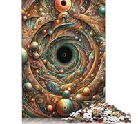 Puzzles carrés à Motifs tourbillonnants Abstraits de 1 000 pièces pour Adultes et Jeu éducatif en Bois (75 x 50 cm)