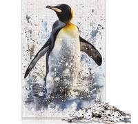 Puzzles carrés aquarelles 1000 pièces Manchot Empereur pour Adultes et Puzzles en Bois Activité familiale 1000 pièces (75 x 50 cm)