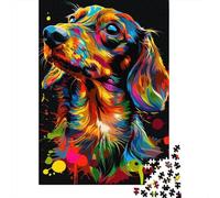 Puzzles carrés de 1000 pièces en Forme de Chien Teckel pour Adultes et Enfants, Puzzles en Bois, Jouets de Divertissement Familial, Taille : 75 x 50 cm