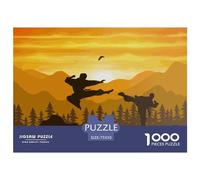 Puzzles carrés de Combat d'arts Martiaux 1000 pièces pour Adultes et Puzzles en Bois, Jeu éducatif 1000 pièces (75 x 50 cm)