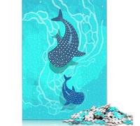 Puzzles carrés Duo Requin Baleine 500 pièces pour Adultes et Puzzles en Bois Jeu éducatif 500 pièces (52 x 38 cm)