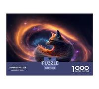Puzzles carrés en Bois pour Adultes, 1 000 pièces, Motif Renard, activité familiale (75 x 50 cm).