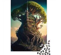 Puzzles carrés en Bois pour Adultes, 1 000 pièces, Royaume des Contes de fées, Jeu éducatif (75 x 50 cm).