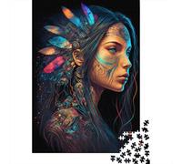 Puzzles carrés Princesse amérindienne 1000 pièces pour Adultes, Puzzles en Bois, Jouets de Divertissement Familial 1000 pièces (75 x 50 cm)