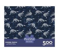 Puzzles carrés vectoriels de Dinosaures de 500 pièces pour Adultes et Puzzles en Bois, Jeu éducatif 500 pièces (52 x 38 cm)