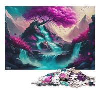 Puzzles Cascade Arbre Magique Rose pour Adultes Puzzles 1000 Pièces pour Adultes Puzzles Puzzles Relax Jeux 1000pcs (75x50cm)