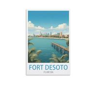 Puzzles Casse-tête de 2000 pièces Fort DeSoto Florida Décoration intérieure Fête d’Anniversaire Jouet Cadeau pour Hommes, Femmes, Seniors, 70x100cm