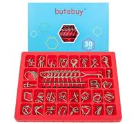 Puzzles Casse-Tête en Métal - Jouet d'Entraînement Logique,Énigmes Défis en Fil Métallique,pour Bureau, École, Voyage, Camping, Pique-Nique, et Adultes, Cadeaux de Fête, Garnitures de Bas