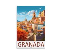 Puzzles Casse-tête pour Adultes Grenade de 200 pièces en Espagne Ville Ancienne Impossible Difficile Difficile Amusant Puzzles de 200 pièces pour Adultes 35x25cm