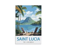 Puzzles Casse-tête-têtes de 2000 pièces Sainte-Lucie Les Caraïbes Fête d’Anniversaire Jouet Cadeau pour Hommes, Femmes, Seniors, 70x100cm