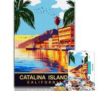 Puzzles Catalina Waterfront 1000 pièces pour Adolescents, Cadeaux, Jeu de Quiz, décoration Murale, Cadeaux d'anniversaire et de Noël Uniques 38x26cm