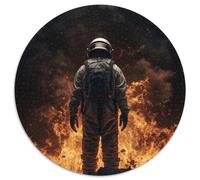 Puzzles Catastrophe Astronaute pour Adultes 1000 Puzzles Ronds pour 1000 Pièces Activité Éducative pour Les Compétences Cognitives Amélioration des Compétences Cognitives (Taille 67,5x67,5cm)