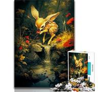 Puzzles Cerf Sika de la Jungle pour Adolescents, 1 000 pièces, Jeux d'activités familiales stimulants, Jouet à Faire soi-même pour décoration Murale de la Maison, Cadeaux (38x26cm)