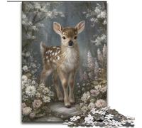 Puzzles Cerfs Animaux pour Adolescents 1000 Pièces, Anti-Stress Staycation Tue Le Temps Améliore l'amour Entre Couples (50x75cm)
