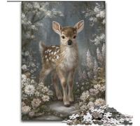 Puzzles Cerfs Animaux pour Adolescents 1000 Pièces, Jeux Éducatifs Décoration Maison Convient pour Décoration de Bureau (26x38cm)