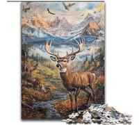 Puzzles Cerfs de Montagne pour Adultes et Adolescents, 1000 pièces, adaptés aux 14 Ans et Plus, pour Un Plaisir en Famille pour Toute la Famille (26x38cm)