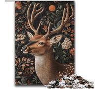 Puzzles Cerfs et Fleurs pour Ados, Jeux éducatifs, décoration d'intérieur, Cadeaux pour Toute la Famille 70x100cm