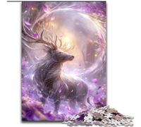 Puzzles Cerfs Fantastiques 1000 Pièces pour Adultes et Ados, Séjourner pour Tuer Le Temps et Améliorer l'amour Entre Couples (26x38cm)