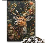 Puzzles Cerfs Floraux pour Adolescents 2000, Jouets Éducatifs et Anti-Stress avec Père Noël (70x100cm)