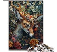 Puzzles Cerfs Floraux pour Adultes 1000 Pièces, Jeu de Jouets Relevants Chaque Pièce Est Unique - Jeu Familial Relevant (Taille 26x38cm)