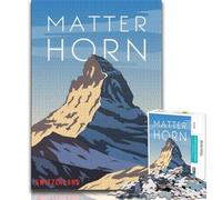 Puzzles Cervin pour Adultes 1000 pièces, Difficiles à compléter mais Amusants et Humoristiques avec Affiche et fiche de Questions-réponses Assorties 38x26cm