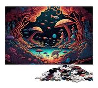 Puzzles Champignons Magiques 1000 Pièces pour Adultes Puzzles pour Adultes Défi Cérébral Cadeau, Activité Éducative pour Adolescents 26x38cm / 10,23x14,96 Pouces
