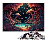 Puzzles Champignons Magiques pour Adultes, Puzzles en Bois 1000 Pièces pour Adultes, Casse-tête pour Adolescents, Soirée de Jeux en Famille 50x75cm / 19,68x29,52 Pouces