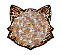 Puzzles Chat | 135 Pièces Mignonnes en Bois de Jouet,Casse-Tête en Bois sur Les Chats | pour Les, Le Noël, l'hiver, Les Vacances, La Fête, L'École, Et Les Activités Familiales