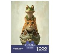 Puzzles Chat Crocodile Grenouille Enfant Jouets Défi De Qualité Supérieure Animaux Classique 1000 Pièces Décoration Murale Adultes Et Enfants 38x26cm/1000pcs