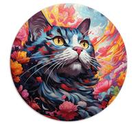 Puzzles Chat en Fleurs de Cerisier Puzzle 1000 pièces pour Adultes 67,5x67,5 cm Casse-tête pour Jouets Puzzles Jeux éducatifs Puzzles Anti-Stress