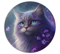 Puzzles Chat Fantastique 1000 Pièces pour Adultes Puzzles Ronds 1000 Pièces pour Adultes Défi Cérébral Cadeau, Activité Éducative pour Adolescents 67,5x67,5cm