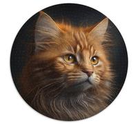 Puzzles Chat Fantastique pour Adultes, 1000 Pièces Puzzle Rond 1000 Pièces Jeu de Casse-Tête, Jeu Familial Interactif, Convient aux 14 Ans et Plus 67,5x67,5cm